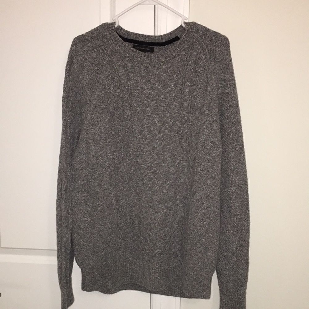 Banana Republic Fishermans knit print Print poly/cotton/linen Crewneck Sweater